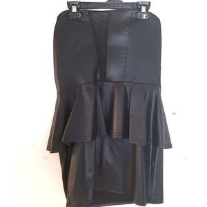 Sirens Black Leather Mini Dress, Size M
